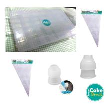 Kit 12 Bicos De Confeitar Cake + Adaptadores + Sacos + Maleta