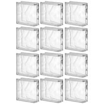 Kit 12 Bloco De Vidro 1 Lado Acabamento 19X19X8 Tradestar