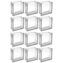 Kit 12 Bloco de Vidro Incolor C/ Furo 19x19x8 Tradestar