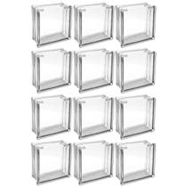 Kit 12 Bloco De Vidro Incolor Com Furo 19X19X8 Tradestar