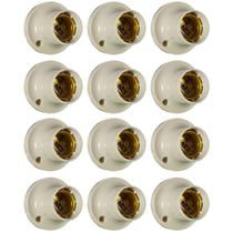 Kit 12 Bocal Soquete Fixo Baquelite E27 Bege 250v Kit 12 Bocal Soquete Fixo Baquelite E27 Bege 250v