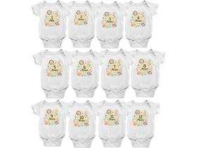Kit 12 Body bodies bores bori Mesversário Safari Branca