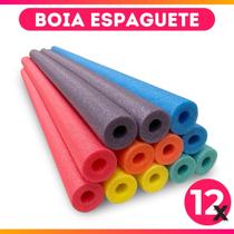 Kit 12 Boias Espaguete Flutuador Com Furo Para Piscina Praia Churrasco Cor Sortida