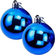 Kit 12 Bolas Azul Lisa Decoração Natalino árvore Natal 60mm