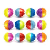 Kit 12 Bolas Com Cravinho Luz E Apito Brinquedo Colorido Divertido Atacado Lembrancinha