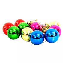 KIT 12 Bolas de Natal Coloridas Decoração Enfeite Natalino Bolinhas de Natal Arvore Bolas Natal Brilhosas 4/5/6cm