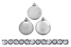 Kit 12 Bolas De Natal Mista 5cm Prata Decoração Árvore