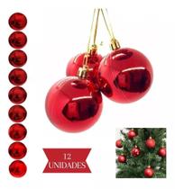 KIT 12 Bolas de Natal Vermelha Decoração Enfeite Natalino Bolinhas de Natal Arvore Bolas Natal Brilhosas 4/5/6cm KIT 12 Bolas de Natal Vermelha Decoração Enfeite Natalino Bolinhas de Natal Arvore Bolas Natal Brilhosas 4/5/6cm