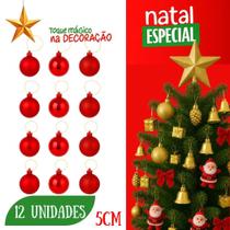 Kit 12 Bolas de Natal Vermelhas e Dourado Enfeites Decorativos para Árvore Foscas, Brilhantes e com Glitter 5cm Kit 12 Bolas de Natal Vermelhas e Dourado Enfeites Decorativos para Árvore Foscas, Brilhantes e com Glitter 5cm