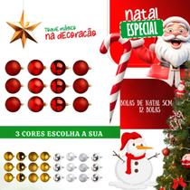 Kit 12 Bolas de Natal Vermelhas e Dourado Enfeites Decorativos para Árvore Foscas, Brilhantes e com Glitter Kit 12 Bolas de Natal Vermelhas e Dourado Enfeites Decorativos para Árvore Foscas, Brilhantes e com Glitter