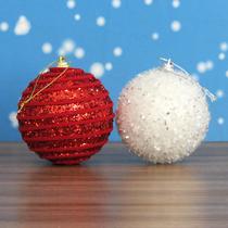 Kit 12 Bolas Enfeite Árvore de Natal Branco Neve e Vermelho