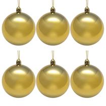 Kit 12 Bolas Natal Dourada 15cm Pendente Árvore Enfeite