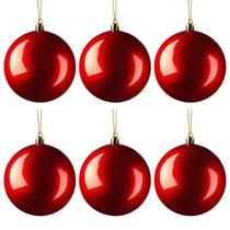 Kit 12 Bolas Natal Vermelha 15cm Pendente Árvore Enfeite