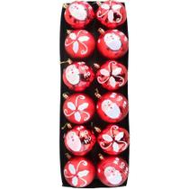 Kit 12 Bolas Natalinas árvore De Natal Enfeite Vermelho 80mm