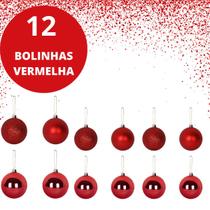 Kit 12 Bolinha De Natal Enfeite Para Arvore Vermelha e Dourada 5cm - Vai de Tech