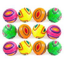 Kit 12 Bolinhas Brinquedo Interativo Para Pets Com Som De Apito E Luz Led
