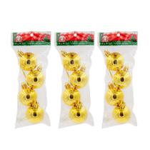 Kit 12 Bolinhas Dourado Decoração Enfeite Árvore De Natal Kit 12 Bolinhas Dourado Decoração Enfeite Árvore De Natal