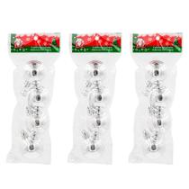 Kit 12 Bolinhas Prata Decoração Enfeite Árvore De Natal Kit 12 Bolinhas Prata Decoração Enfeite Árvore De Natal