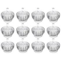 Kit 12 Bomboniere Potiche De Vidro Com Tampa Bala Doce Decoração 240ml