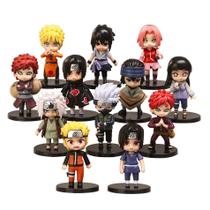 Kit 12 Bonecos em Miniatura Figures Naruto Shippuden Guerreiros Ninjas Naruto Sasuke Gaara Itachi