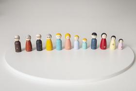 Kit 12 Bonecos - Madeira - Bonecos para Constelação Familiar