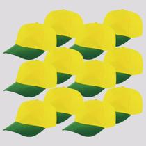 Kit 12 Bonés Dras Sports Amarelo e Verde Kit 12 Bonés Dras Sports Amarelo e Verde
