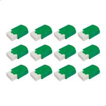 Kit 12 Borracha Escolar Plastica Branca Com Capa Protetora 4,5cm