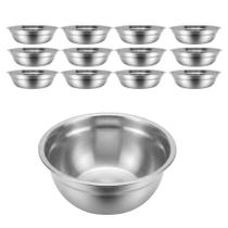 Kit 12 Bowl Bacia Tigela Aço Inox Cumbuca funda Saladeiras 20cm Kit 12 Bowl Bacia Tigela Aço Inox Cumbuca funda Saladeiras 20cm
