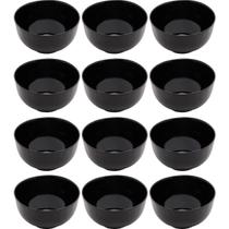Kit 12 Bowls de Vidro Preto 700ml Cumbucas Saladas Caldos Sobremesas Opalino Lyor
