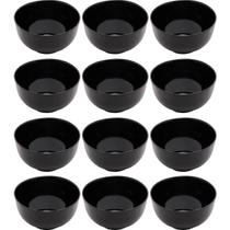 Kit 12 Bowls de Vidro Preto 700ml Cumbucas Saladas Caldos Sobremesas Opalino Lyor