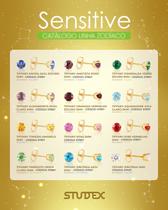 Kit 12 brinco studex sensitive zodíaco 5mm - 1 de cada