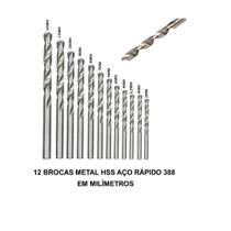 KIT 12 Brocas De Aço Rápido HSS 2 A 12mm Para Metais Completo