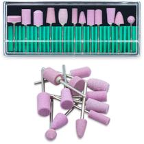 Kit 12 Brocas Polimento Profissional Unhas Gel Acrigel Fibra de Vidro