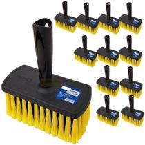 Kit 12 Broxa Retangular Para Pintura Rústica Pedreiro Tradicional Escova Média 17x8cm 1199-02 Tigre