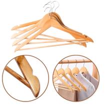 Kit 12 Cabides De Madeira Adulto Roupa Marfim Prime Loja / Atacado / Revenda