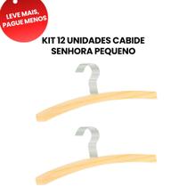 KIT 12 Cabides de Madeira modelo Senhora 27cm INFANTIL, Organização, Ganchos, Resistente, lavanderia, de Bordar