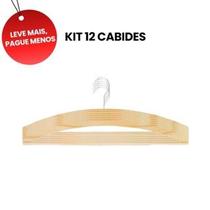KIT 12 Cabides de Madeira Tintureiro 40cm Adulto Granel, Haste Firme, Ganchos, Organização, Resistente, Calça, Camisa, Casacos, Armários