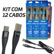 Kit 12 Cabo de Dados Inova USB V8 1M Atacado Para Revenda