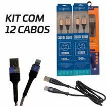 Kit 12 Cabos de Dados Inova Compatível Lightning/IPhone 1m Atacado Revenda