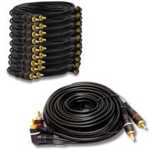 Kit 12 Cabos Rca Mono Blindado Para Módulos Som Automotivo