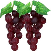 Kit 12 Cachos Uva Roxa Fruta Artificial De Silicone De 10cm Kit 12 Cachos Uva Roxa Fruta Artificial De Silicone De 10cm