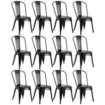 Kit 12 Cadeiras Iron Tolix - Preto