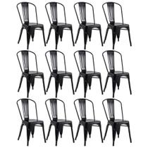 Kit 12 Cadeiras Iron Tolix - Preto