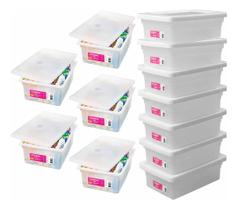 Kit 12 Caixa 20 Litros Branca Armazena Açougue Aves Carnes Multiuso