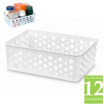 Kit 12 caixa cesto organizador multiuso gaveta escritório armário cozinha banheiro closet lavanderia