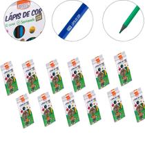 Kit 12 Caixa Lápis de Cor 12 Cores Resina Reciclada Sextavado