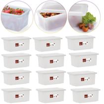 Kit 12 Caixa Multiuso Com Tampa Pro Açougue Geladeira 5 Lts