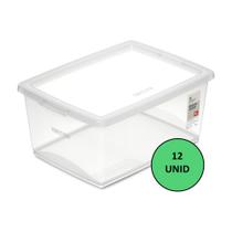 Kit 12 Caixa Organizadora 15l Ordene Design Moderno Cristal