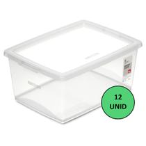 Kit 12 Caixa Organizadora 30l Ordene Design Moderno Cristal