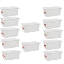 Kit 12 Caixa Tampa Linha Pro 25Litros Branca 521 Paramount